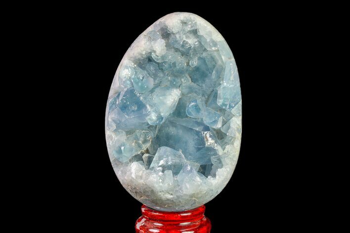 Crystal Filled Celestine (Celestite) Egg Geode - Madagascar #157717